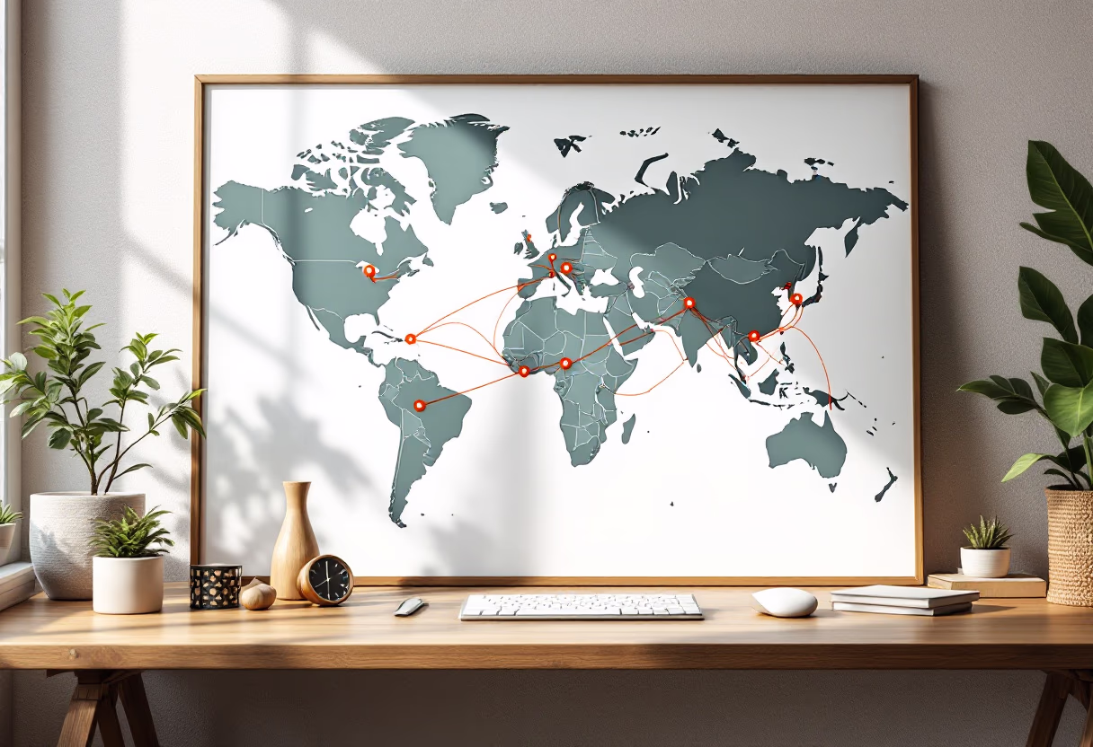 A modern skyline at dawn — ambition and global growth